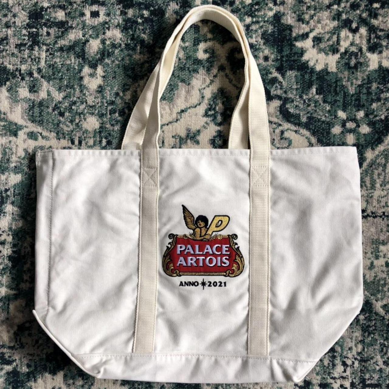 Palace Artois tote bag , Cream with red lining, Going...