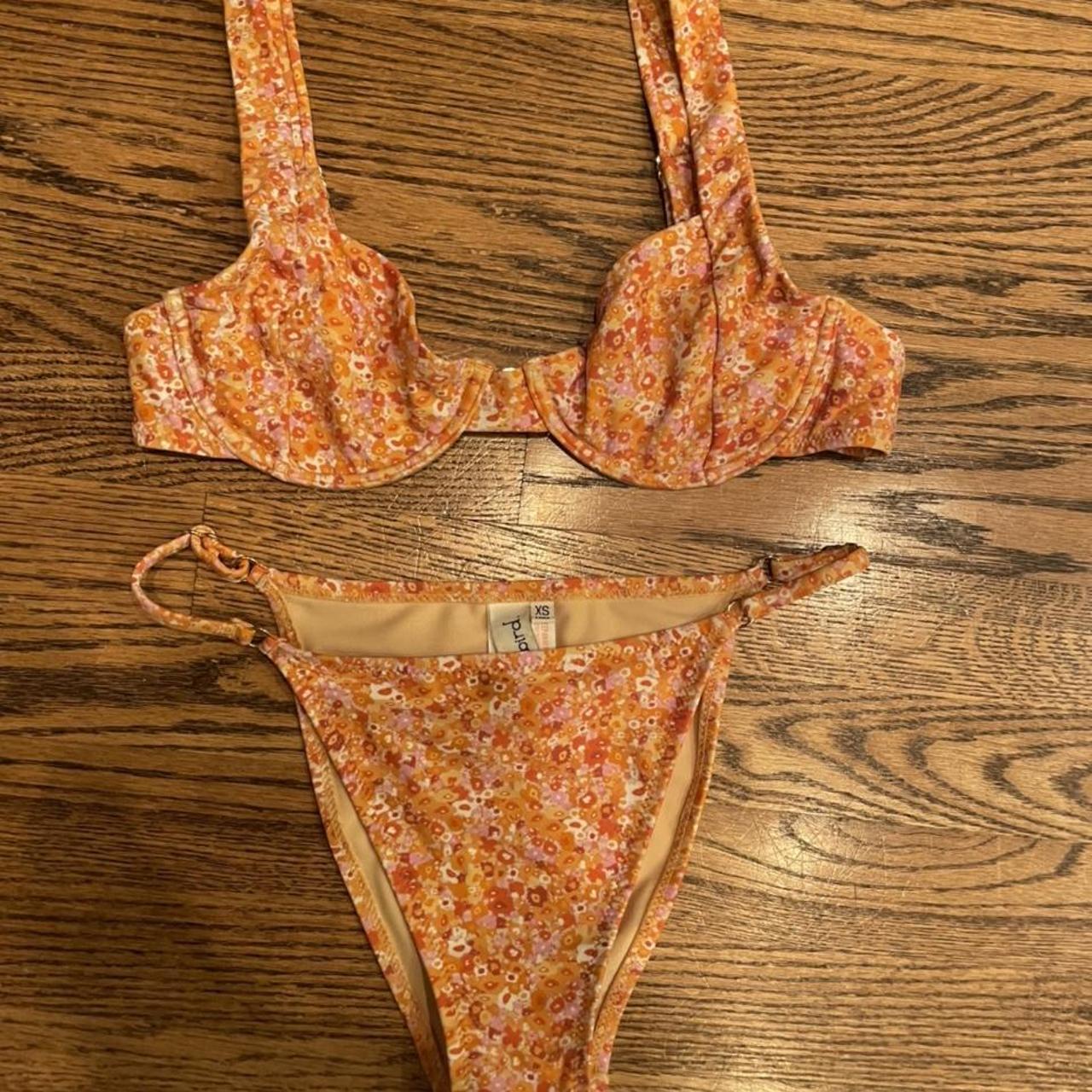 PacSun Women's Orange and Pink Bikinisandtankinisets Depop