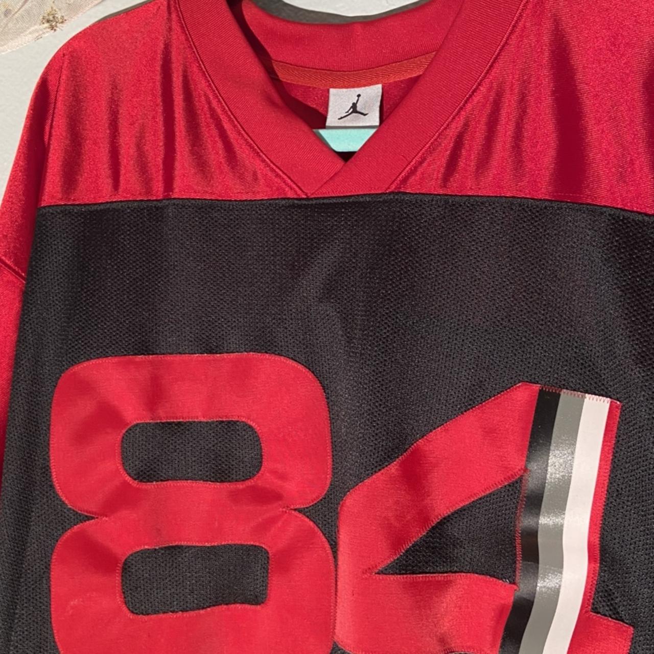 AIR JORDAN #84 RANDY MOSS BLACK & RED MESH JERSEY, SIZE 2XL, H9-PRX, USED -  VG