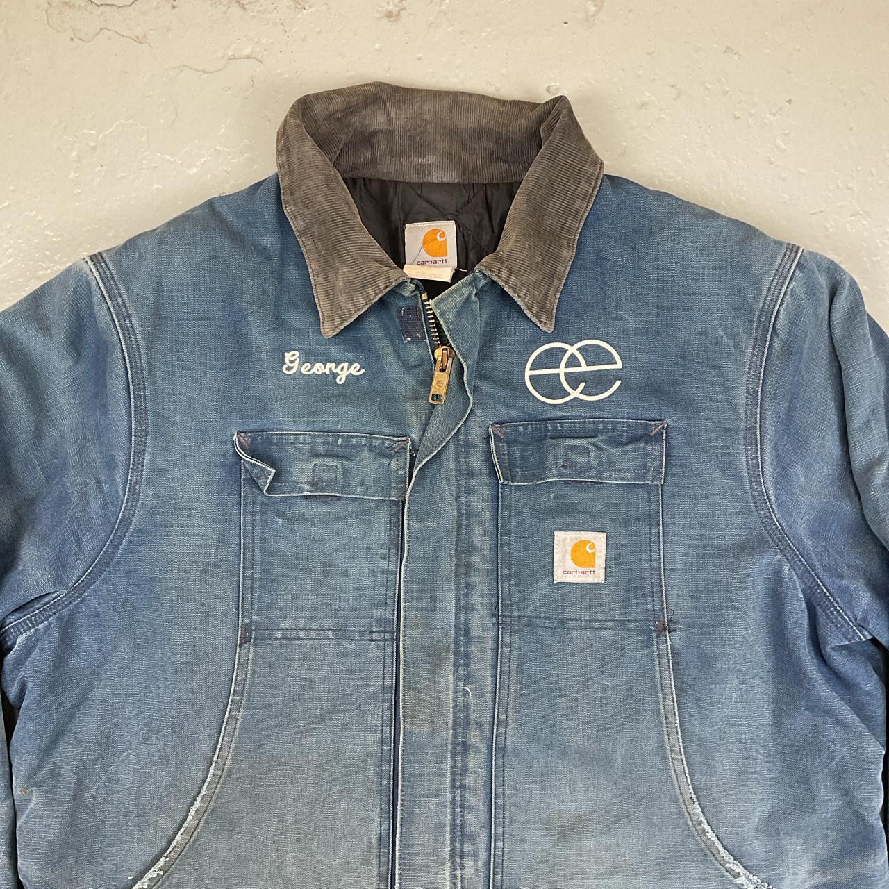 Carhartt Vintage Workwear Jacket In A Faded Navy Depop   P0 