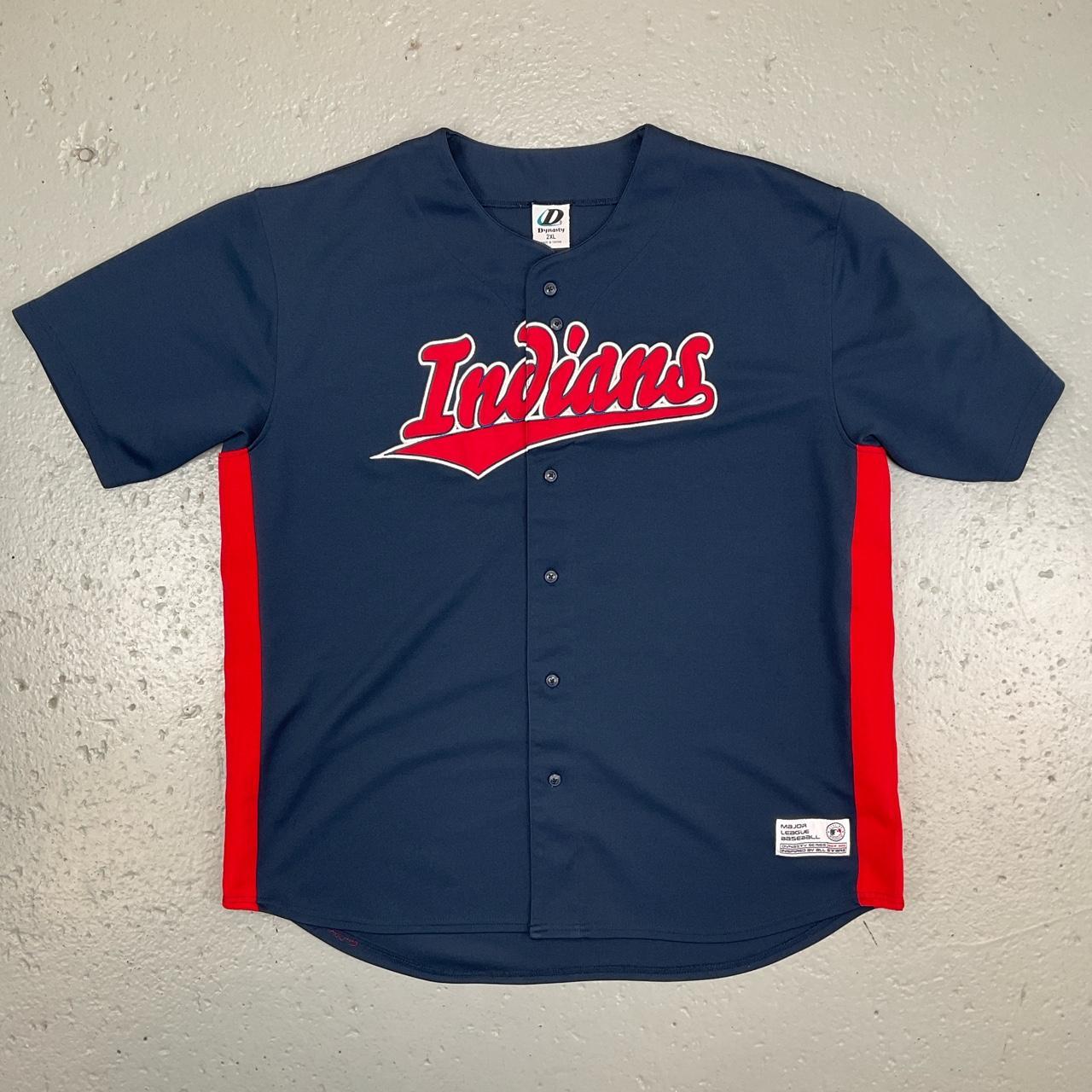 Cleveland Indians Jersey M/L 2 stains, bleach maybe? - Depop