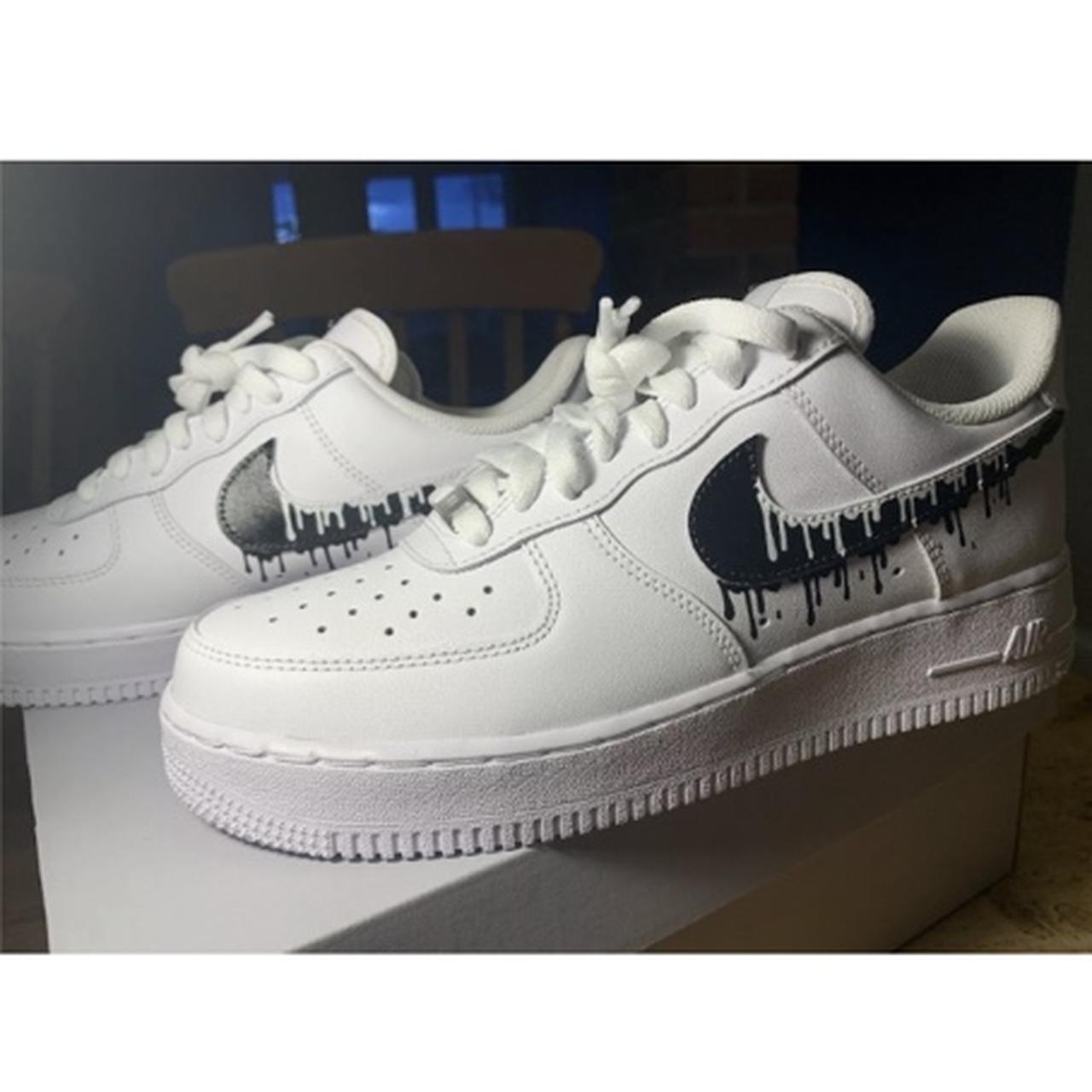 Nike Air Force 1 Drippy Swoosh Customs UK Size 7.5.... - Depop