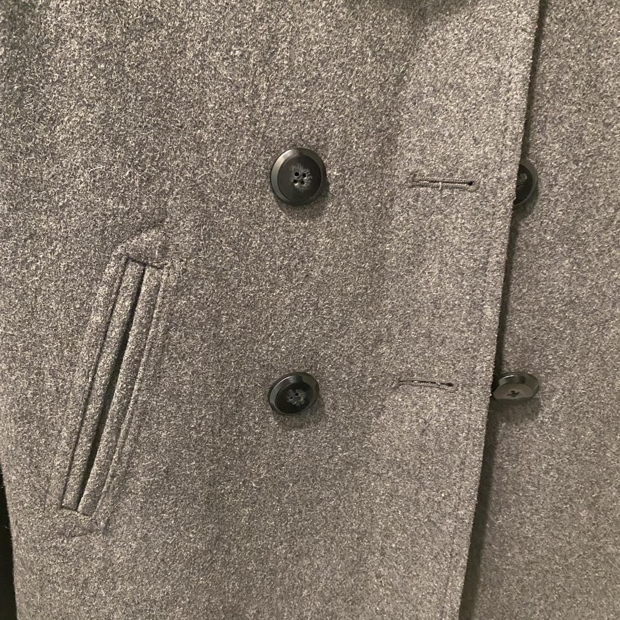 dark grey button up coat from old navy sturdy wool... - Depop