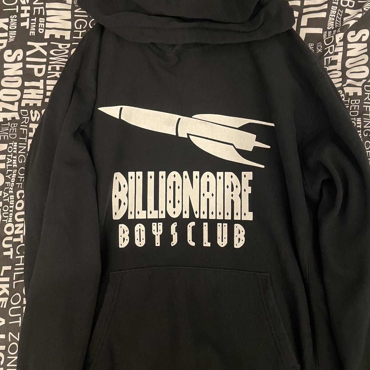 Billionaire Boys Club Men's Black and White Hoodie | Depop