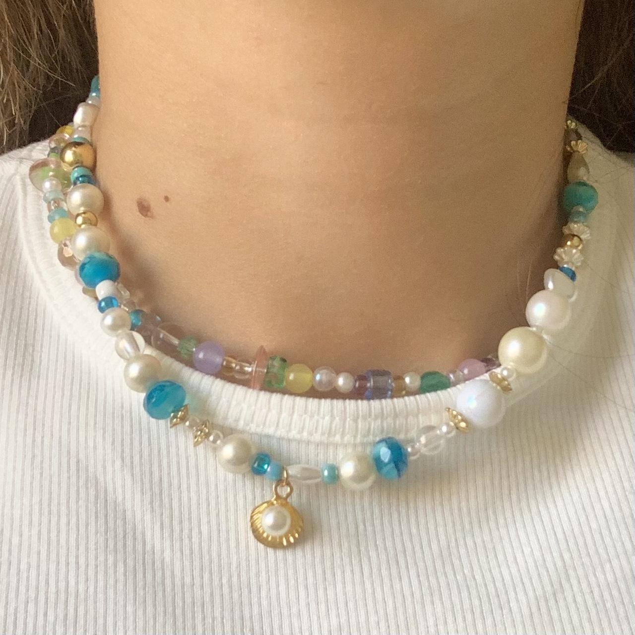 Women's White and Blue Jewellery