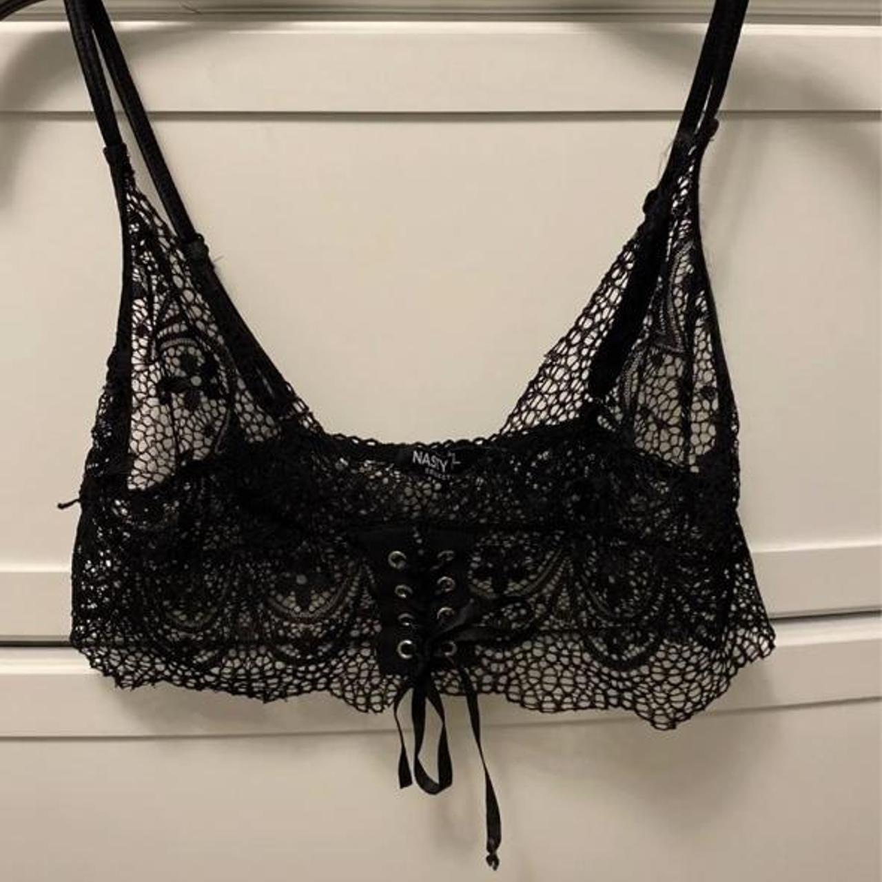 Black Lace Bralette Lingerie From Nasty Gal Depop 