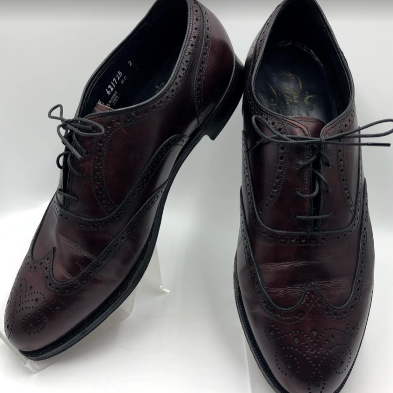 Florsheim Men's Leather Cordovan Burgundy Wing Tip... - Depop