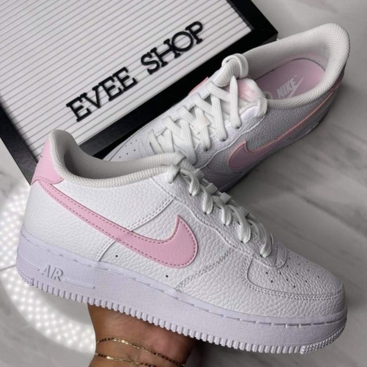 Air Force 1 Low - White Pink - Size 6Y = 7.5... - Depop