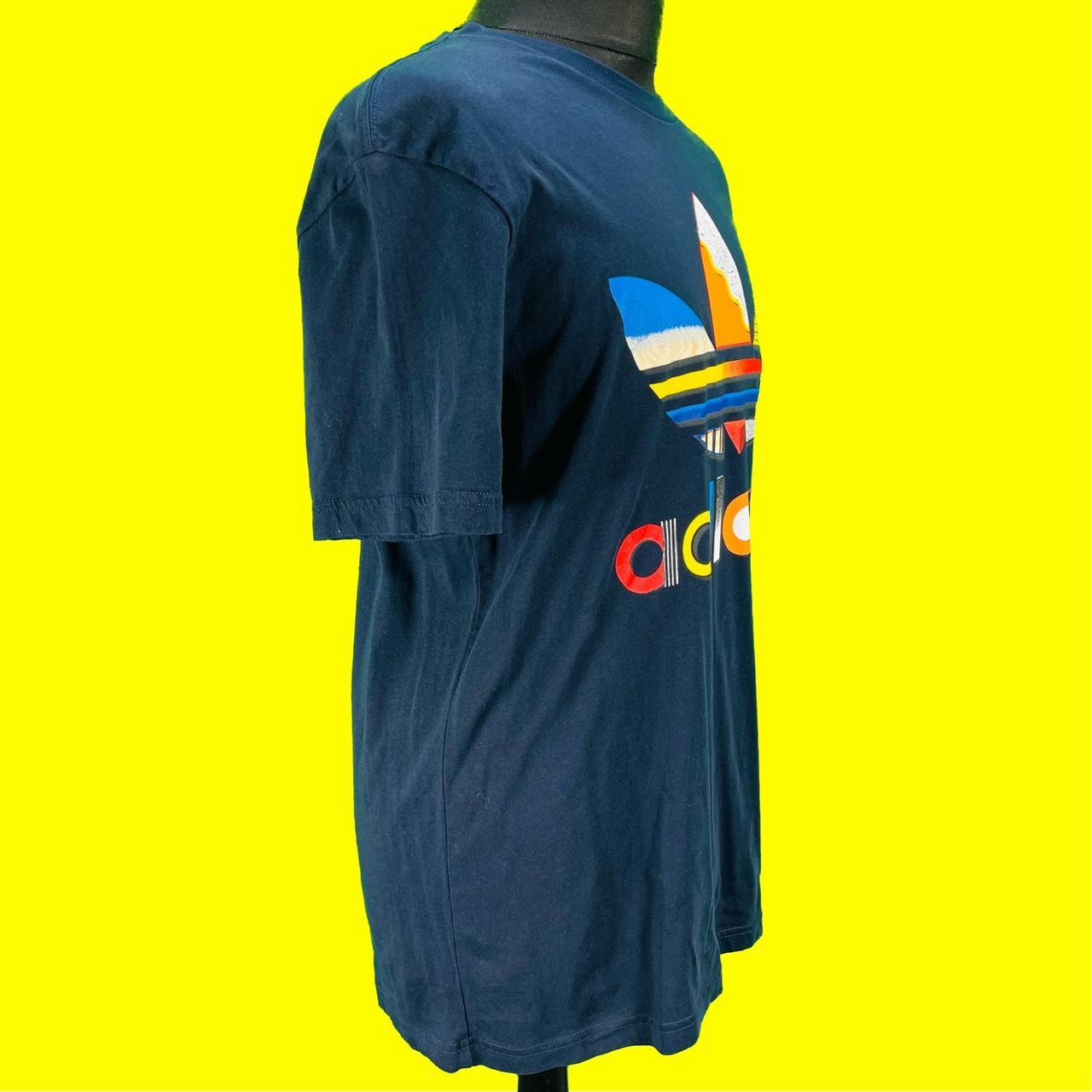 Adidas Large Multicoloured Trefoil Logo T-Shirt Size... - Depop