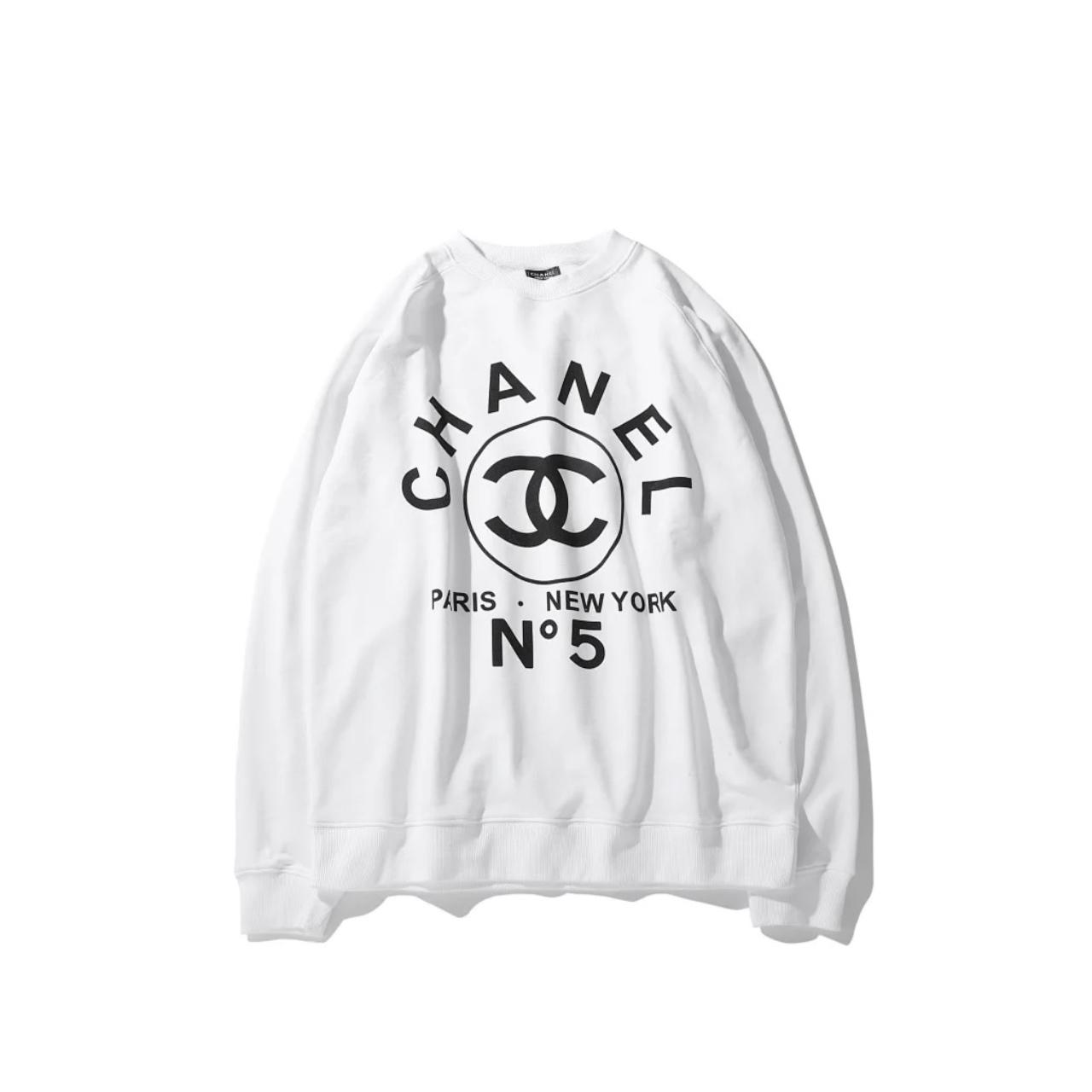 Chanel Men's White and Black Sweatshirt | Depop