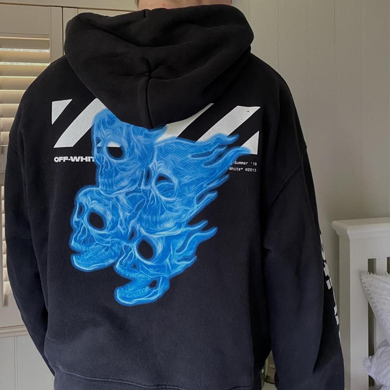 off white diagonal skulls hoodie