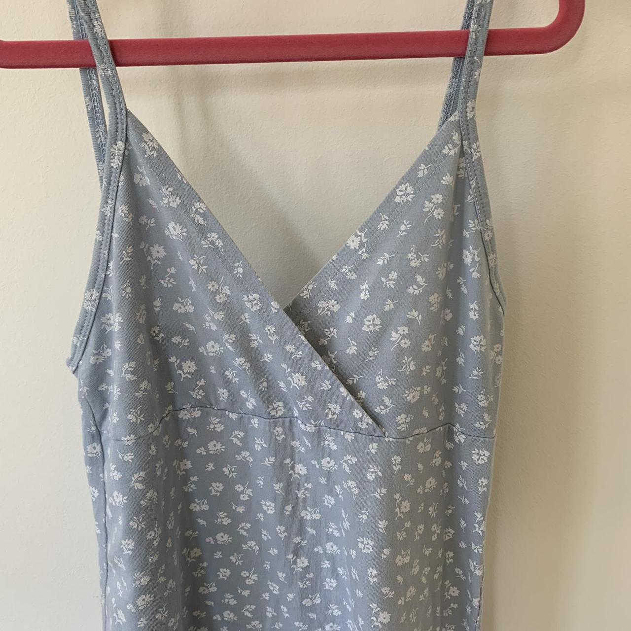 Brandy Melville amara dress light blue with white... Depop