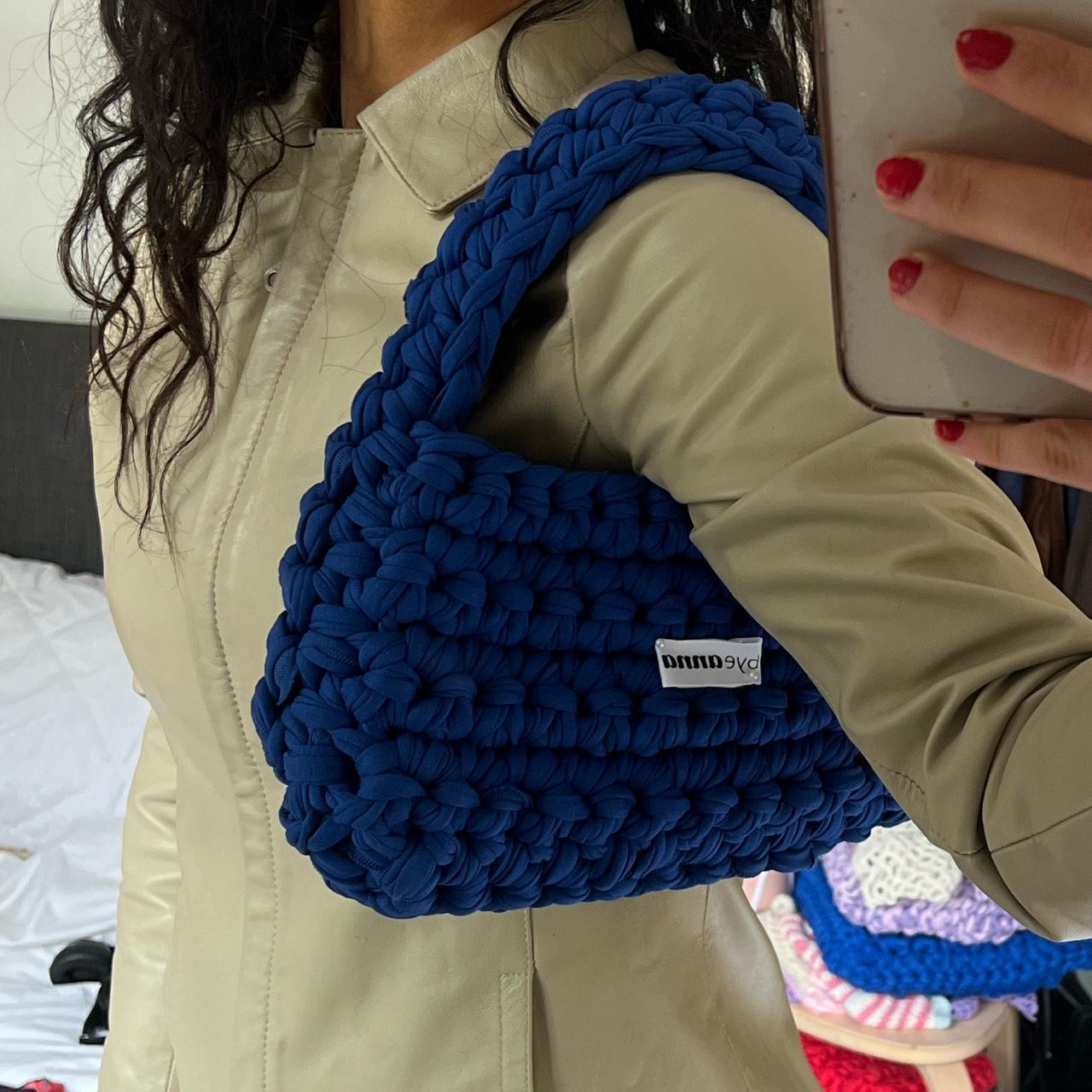 Crochet y2k quilted style chunky electric / cobalt /... - Depop