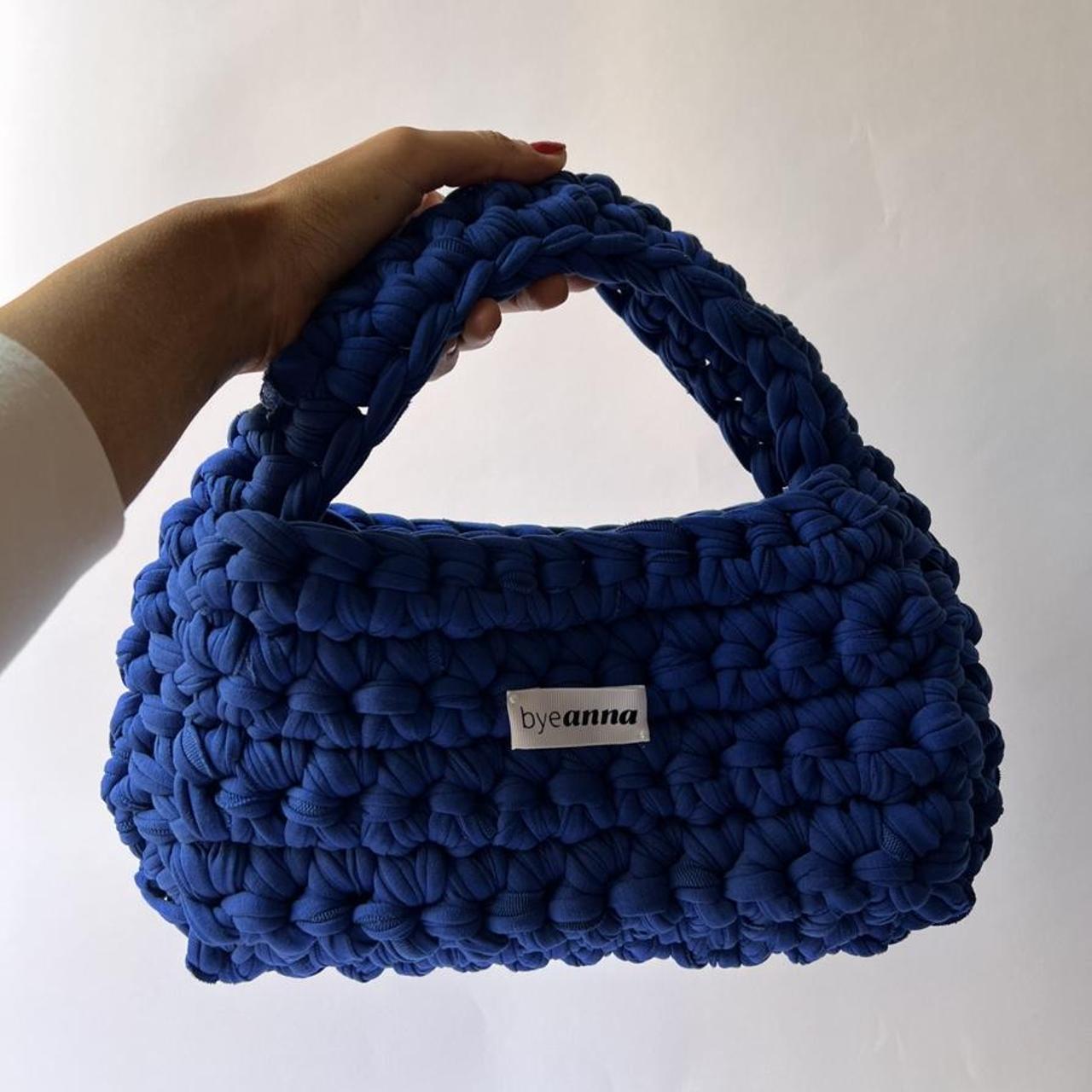 Crochet y2k quilted style chunky electric / cobalt /... - Depop