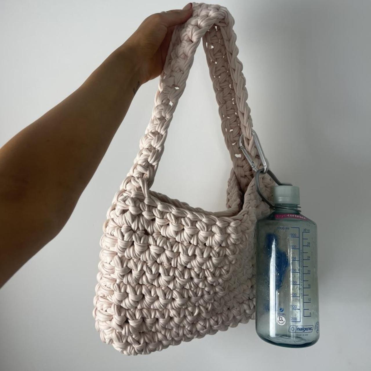 oversized crochet crossbody sling bag in cream 🤍 can... - Depop