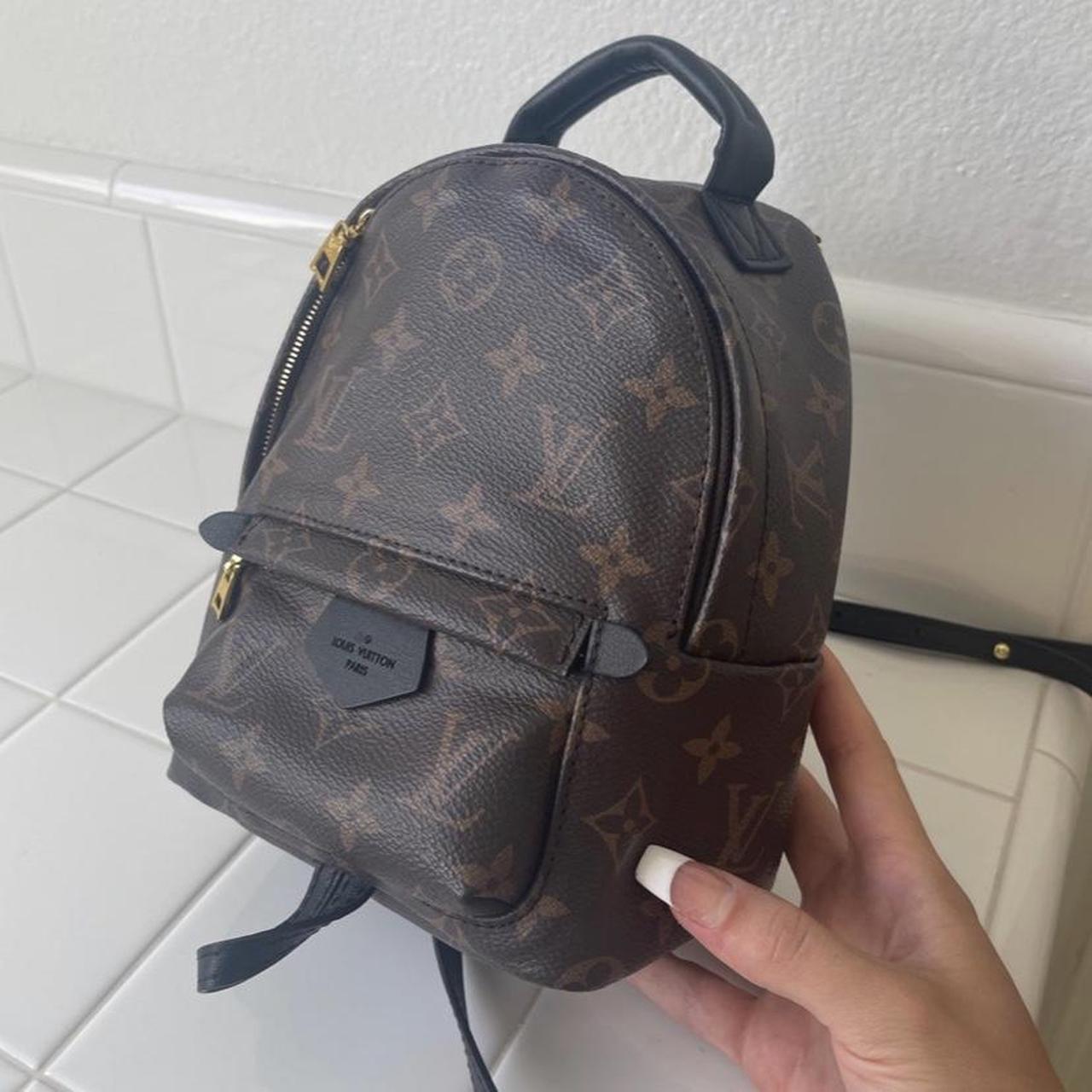 mini black backpack w/ gold hardware 🖤 worn a - Depop