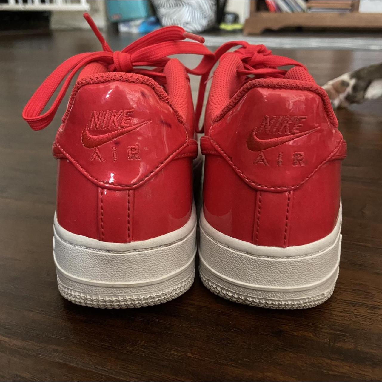Glossy Red Nike Air Forces, Size US Women’s 7.5,... - Depop