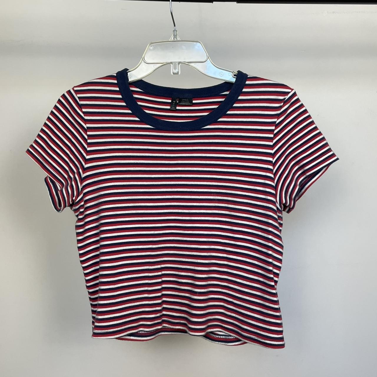 Red White and Blue Striped T-Shirt A perfect... - Depop