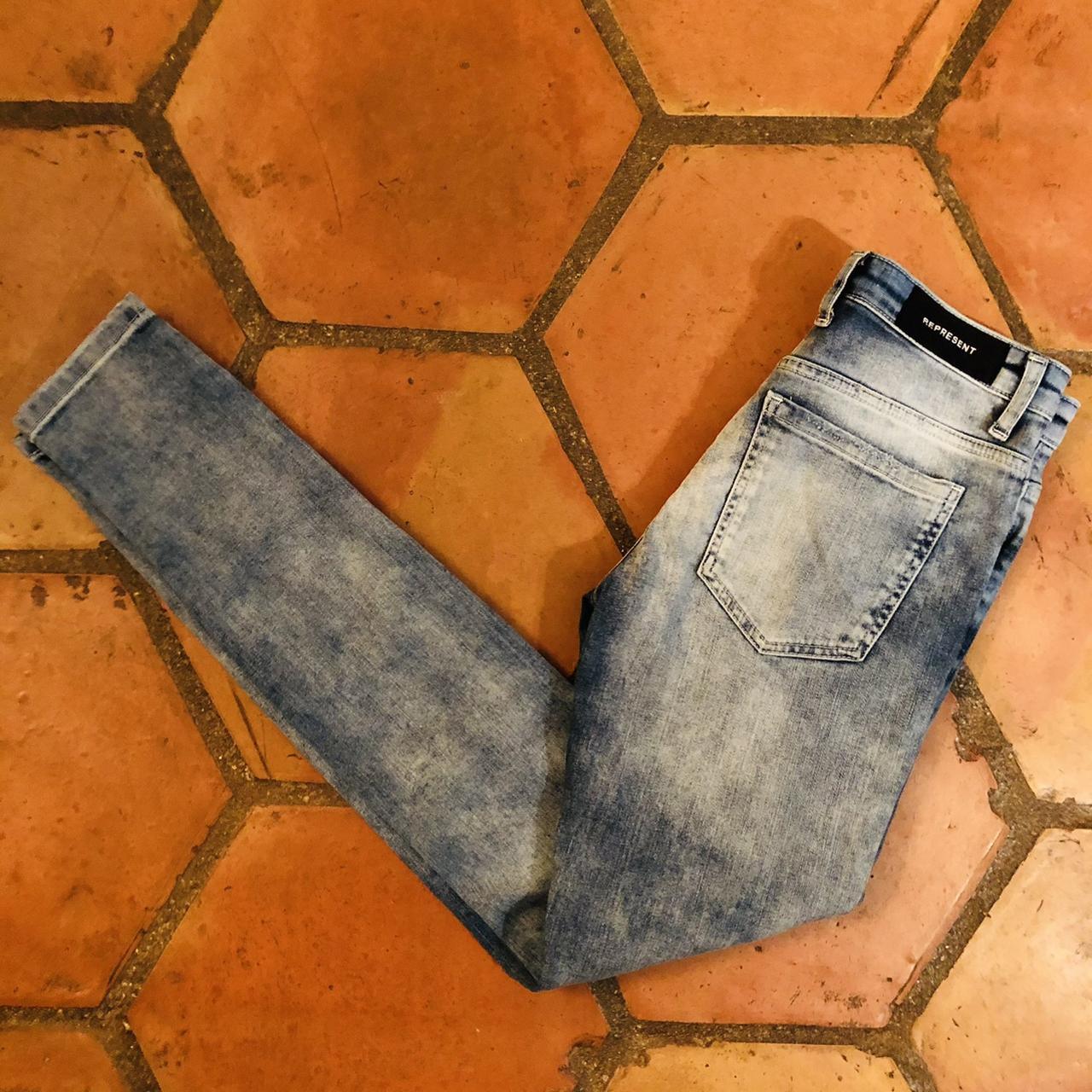 Represent Men's Blue and White Jeans (4)