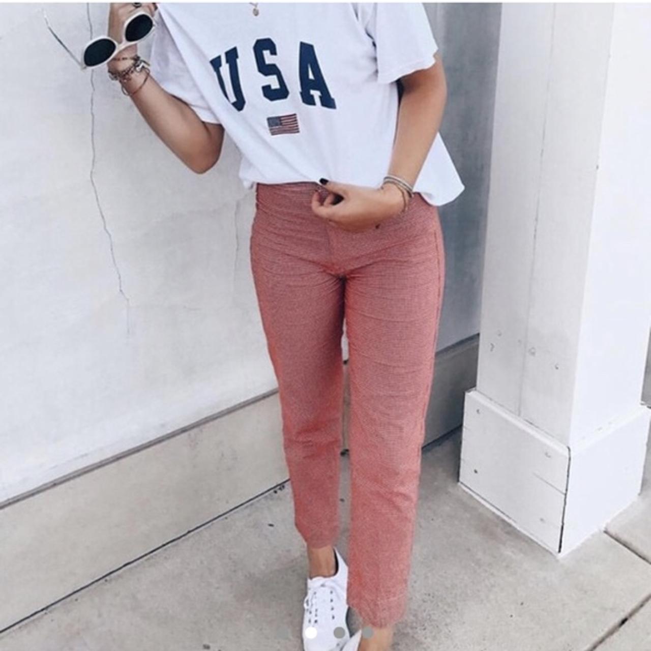 brandy melville red tilden pants