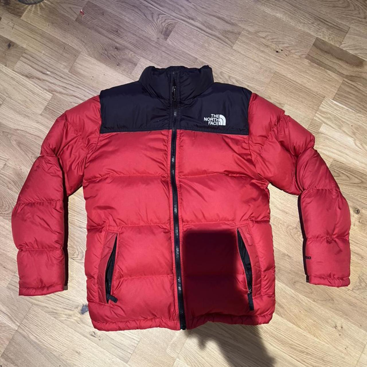 red and black the north face puffer jacket 700 (TNF)... - Depop