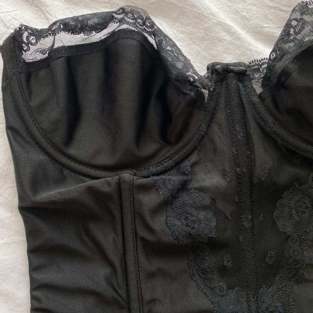 Vintage black lady marlene corset bodice lingerie... - Depop