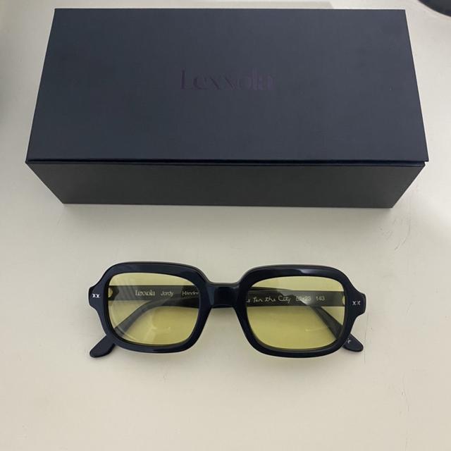 Lexxola Jordy sunglasses Black/yellow Unisex... - Depop