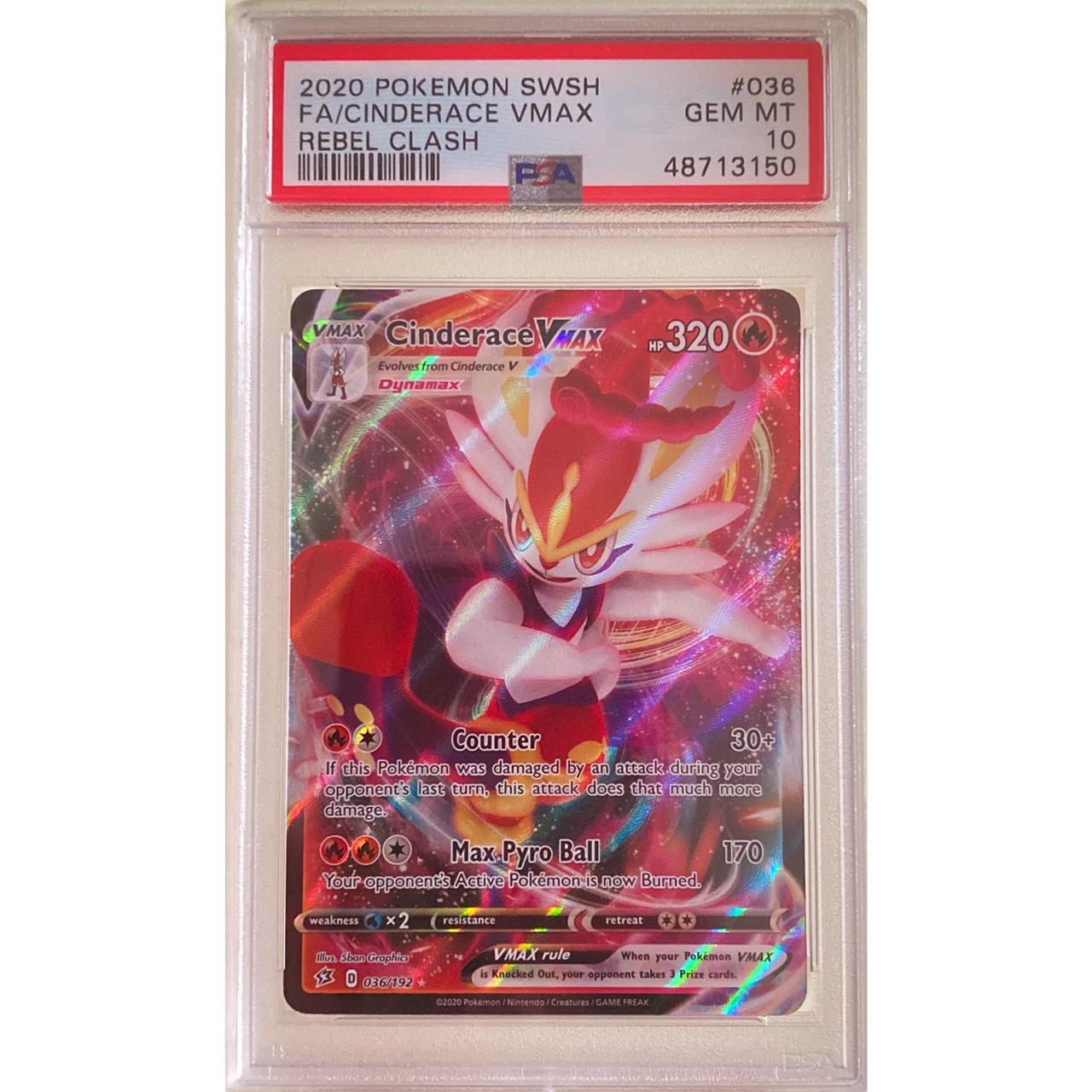 Cinderace VMAX 036/192 (PSA 10) - Rebel Clash Be... - Depop