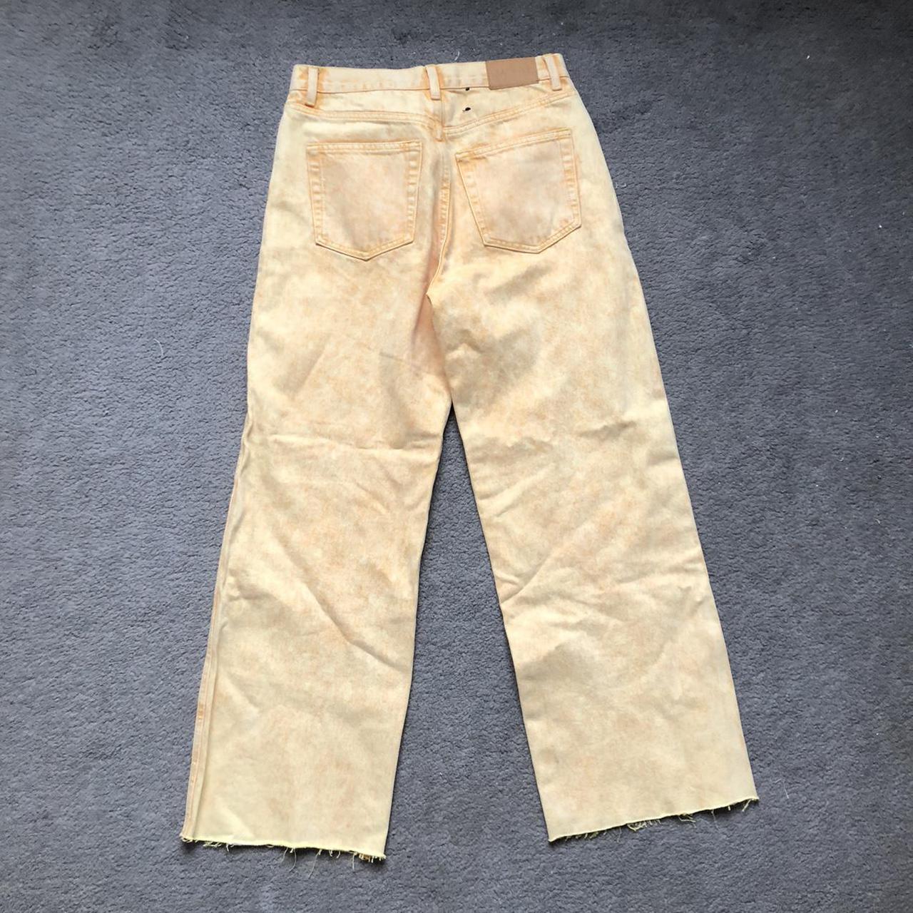 Vintage yellow acid wash cut off jeans Super nice... - Depop