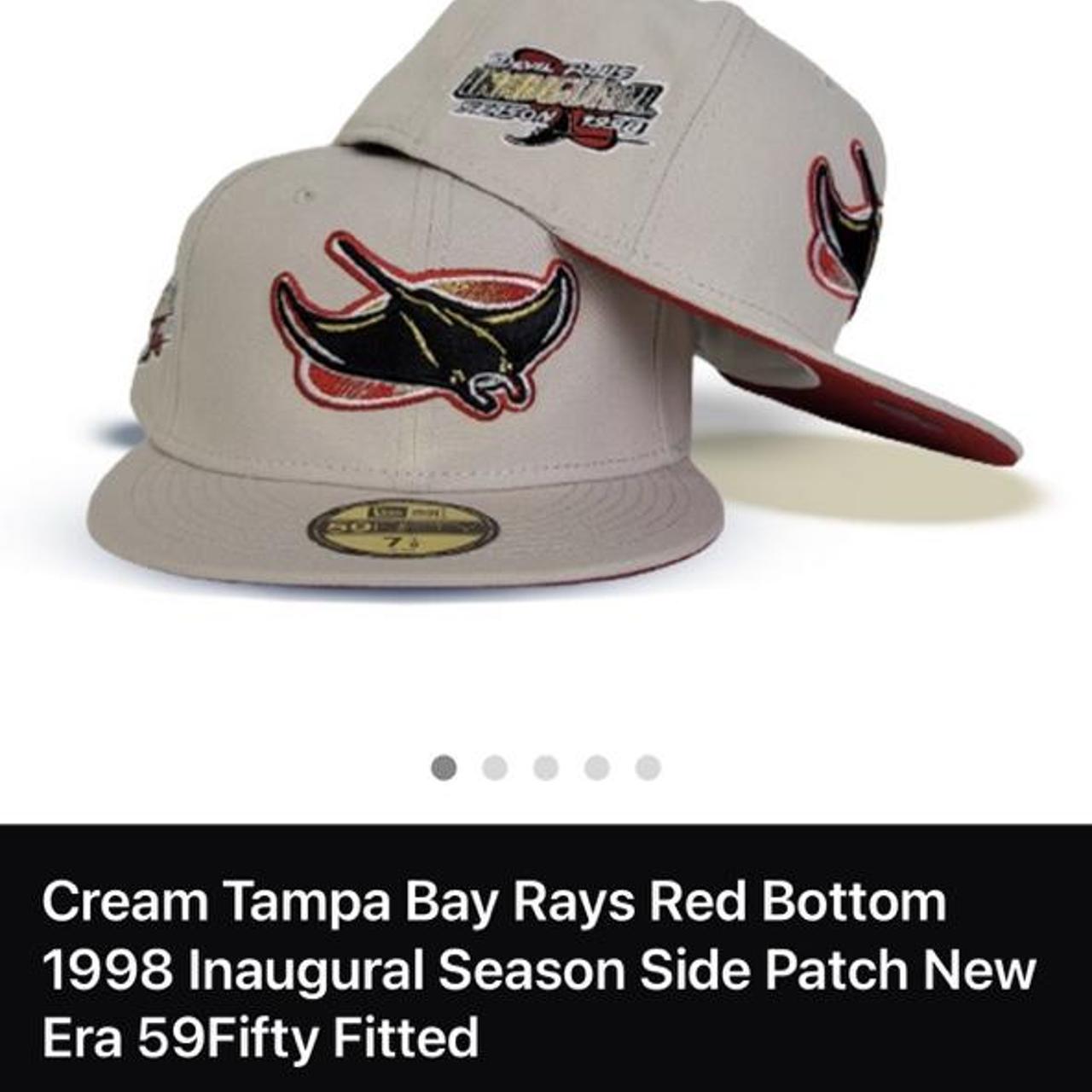 New Era Men's White Tampa Bay Rays Side Patch 59FIFTY Fitted Hat