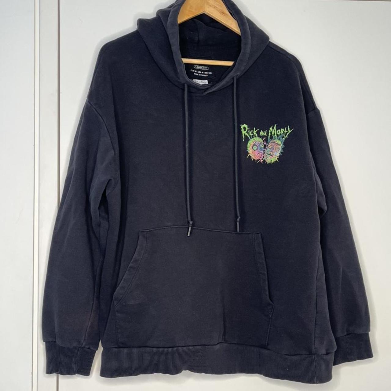 BERSHKA // Rick and Morty Hoodie Size: M fits more... - Depop