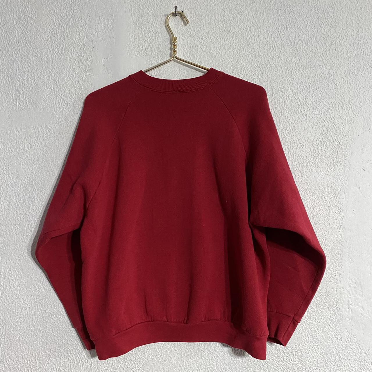 Late 90s Fruit Of The Loom 50/50 Red Sweatshirt... - Depop