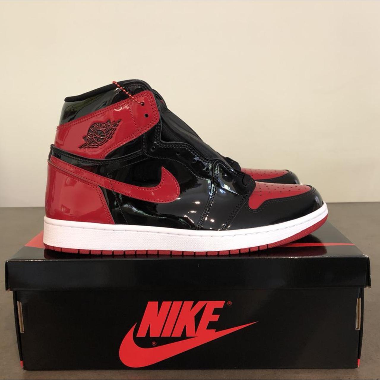 💈Jordan 1 Patent Bred💈 Sizes: 6Y, 7Y, 12 Condition: | Depop