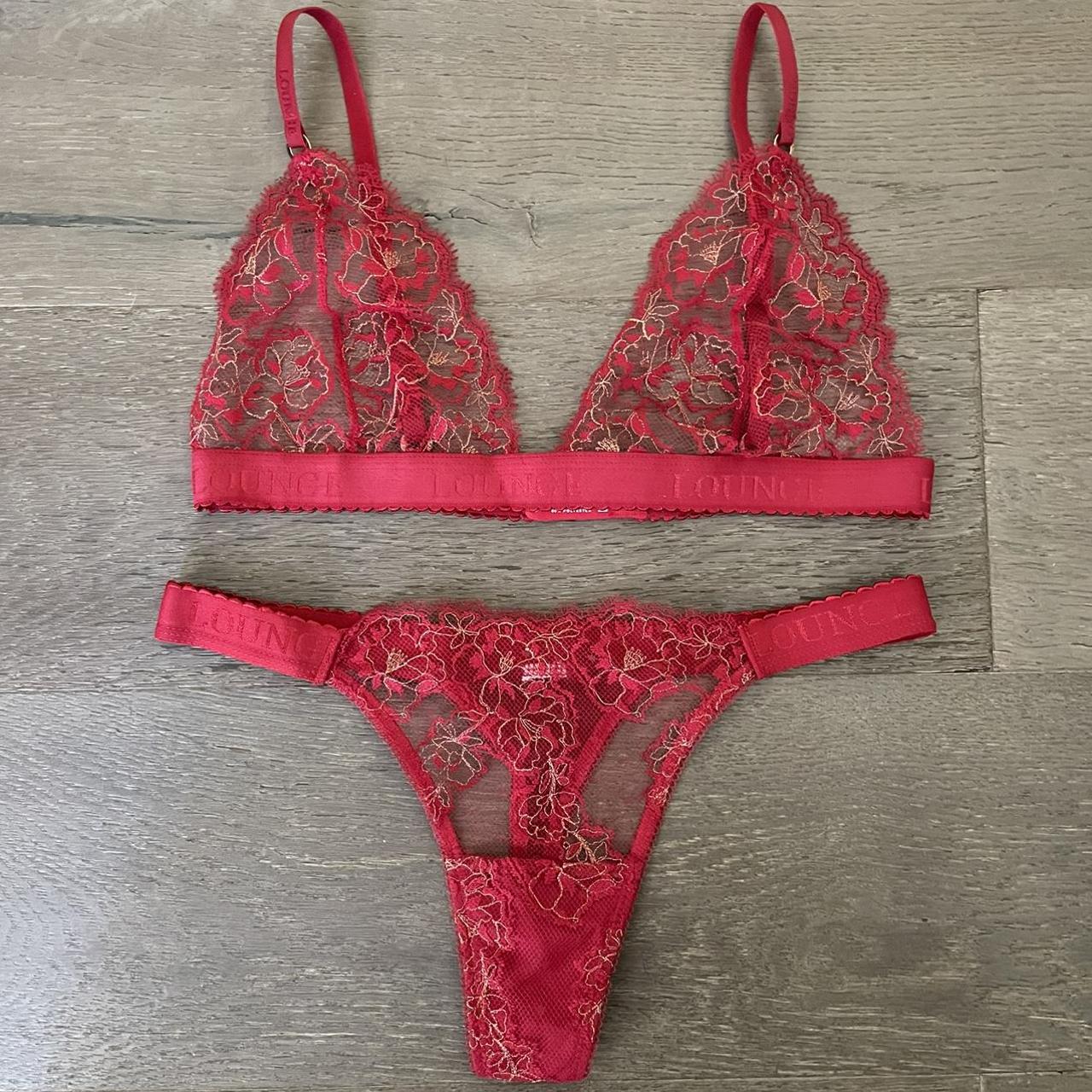 Women's Red and Gold Bra | Depop