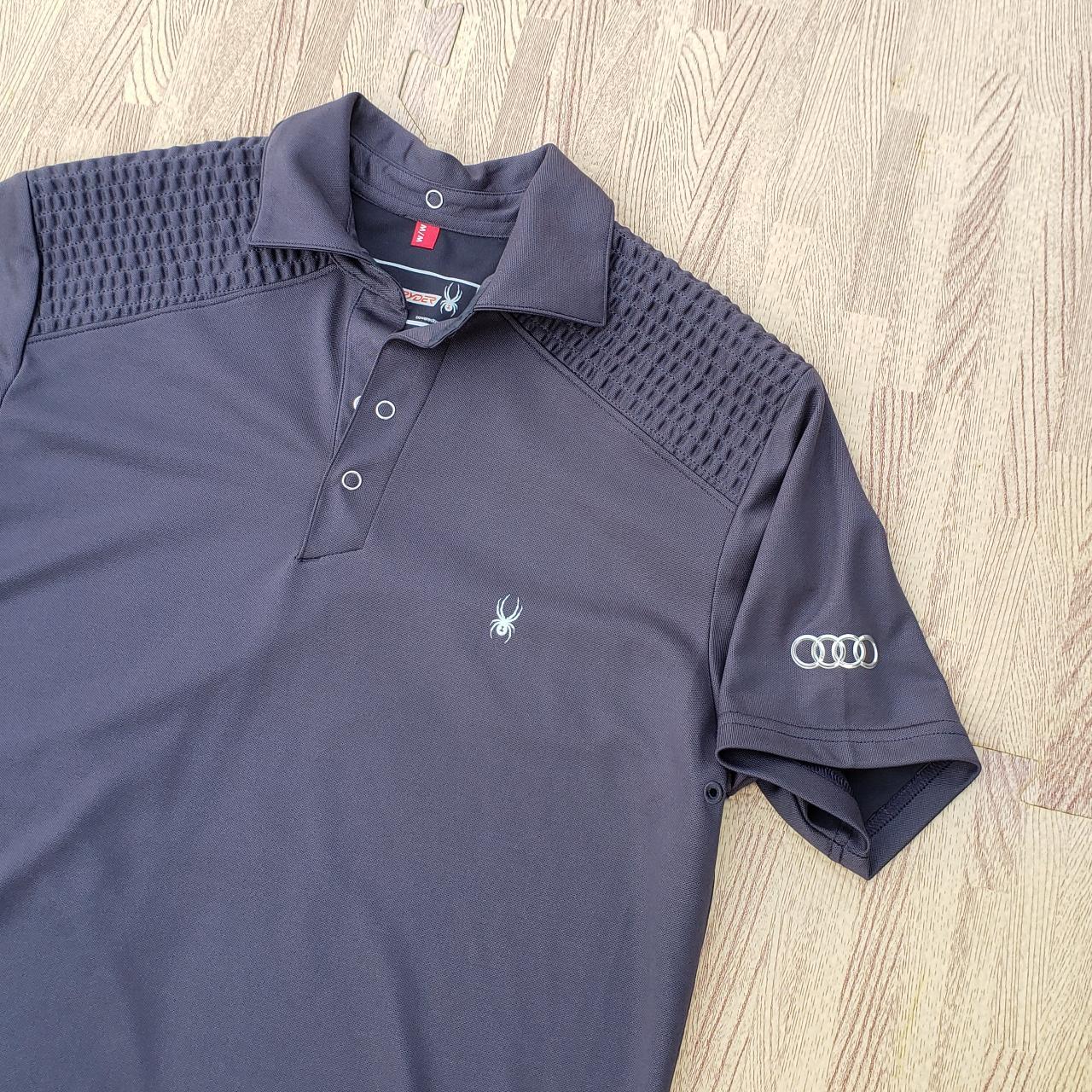 Spyder Gray Polo Shirt w/ Audi AG Logo Tag Size... - Depop