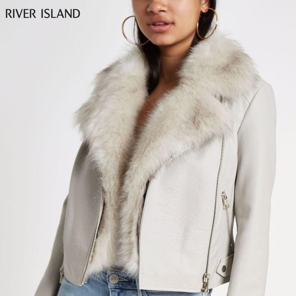 river island cream biker jacket