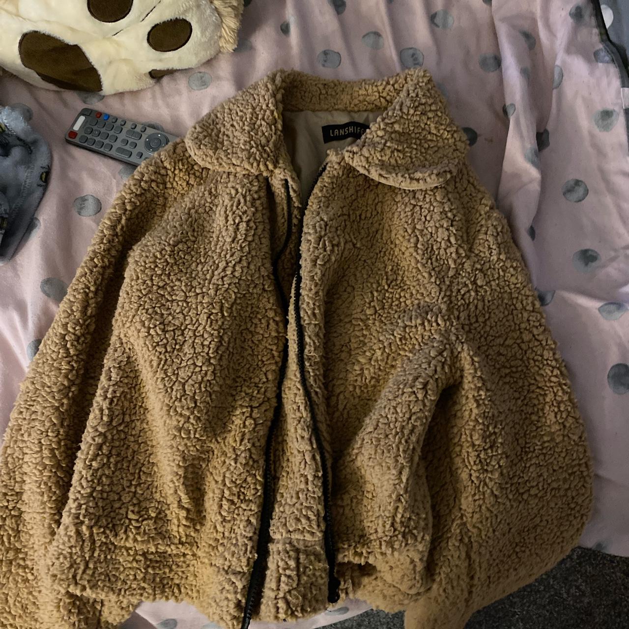 lanshifei brown teddy bear jacket size medium will... Depop