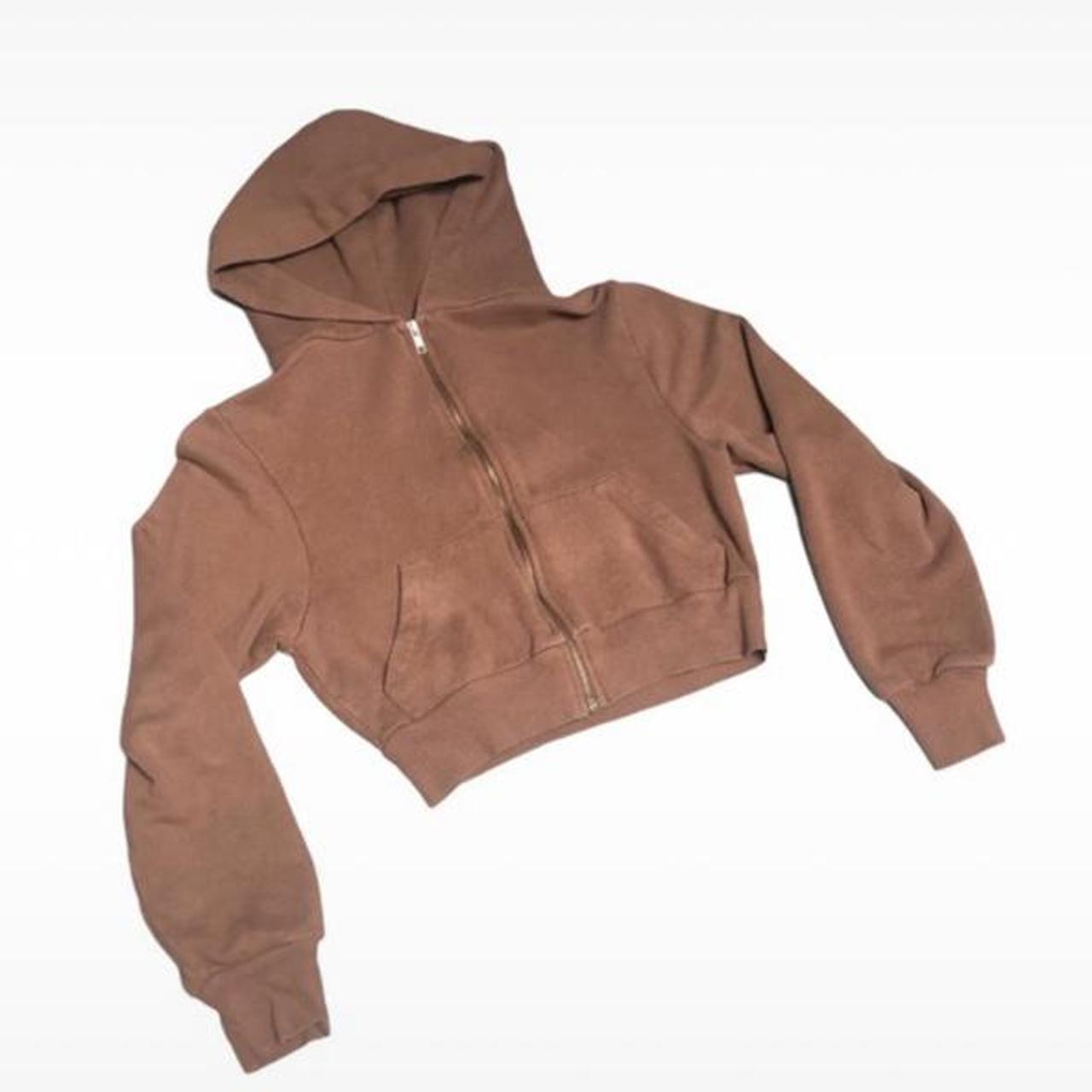 subdued brown zip up