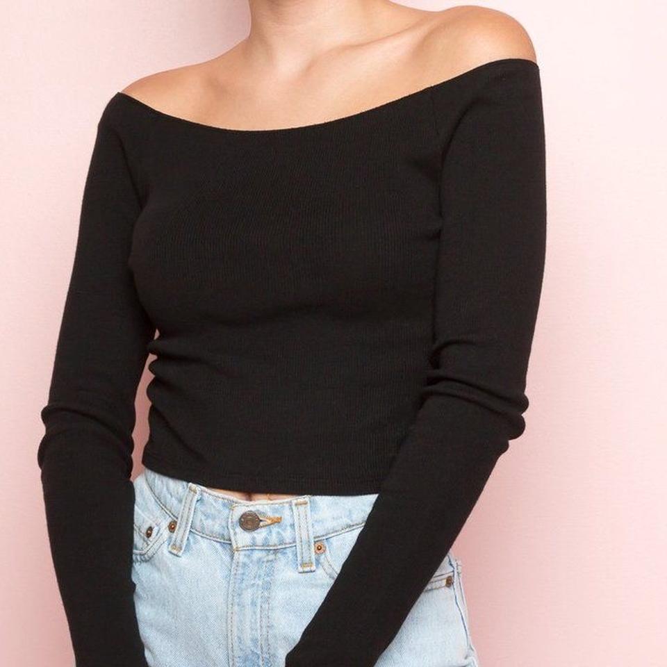 brandy melville black mayson top, worn once, one size