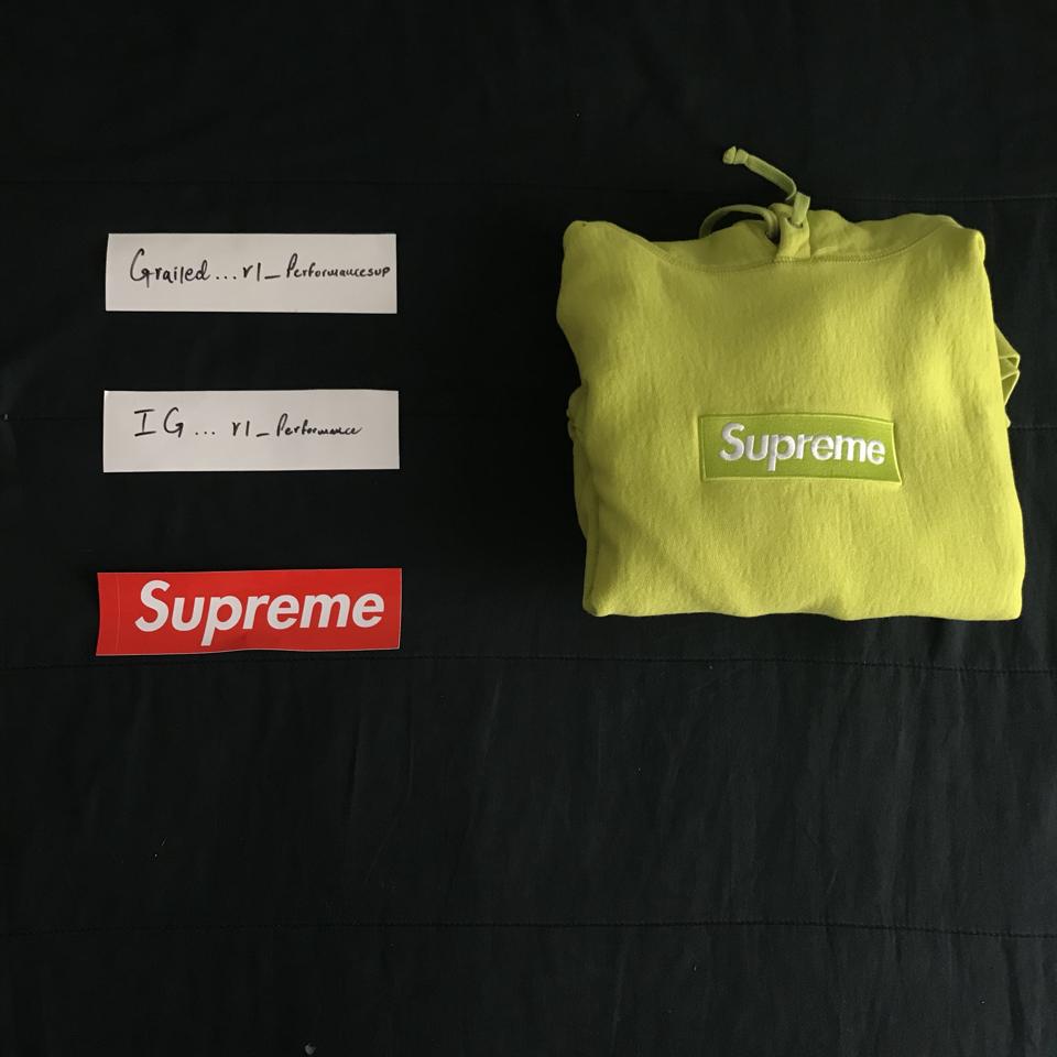 Supreme black hotsell lime box logo