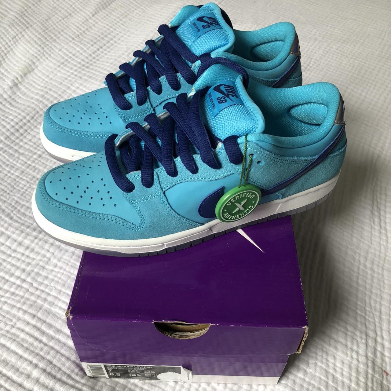 Free shipping - Nike SB Dunk low pro blue fury/deep... - Depop