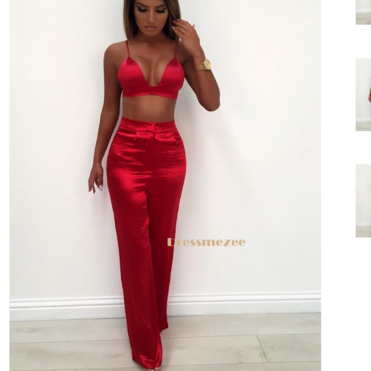 zara red two piece