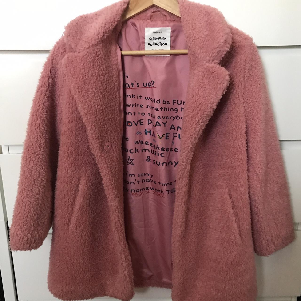 Pink teddy hot sale coat zara