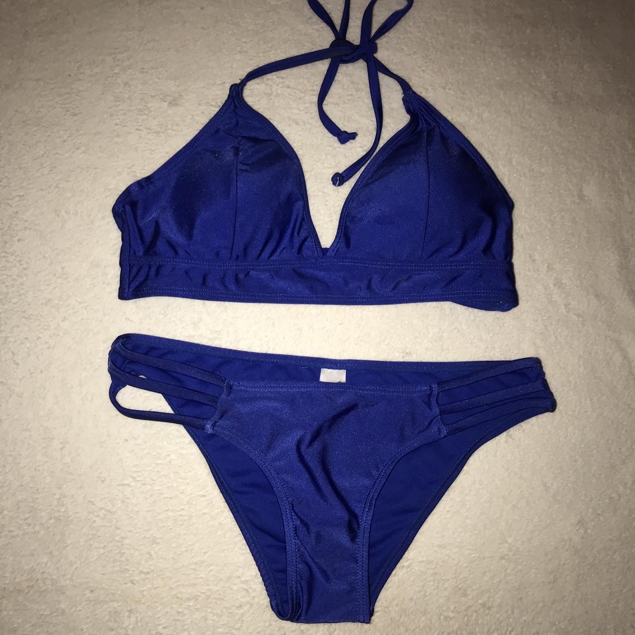 Cobalt Blue halter neck bikini #bikini #blue... - Depop