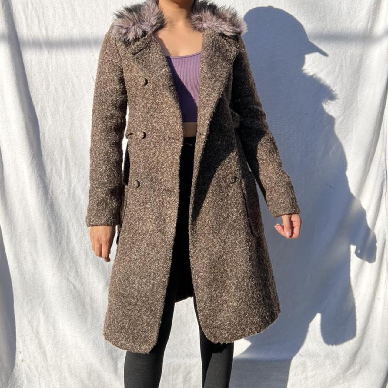 tweed and fur coat