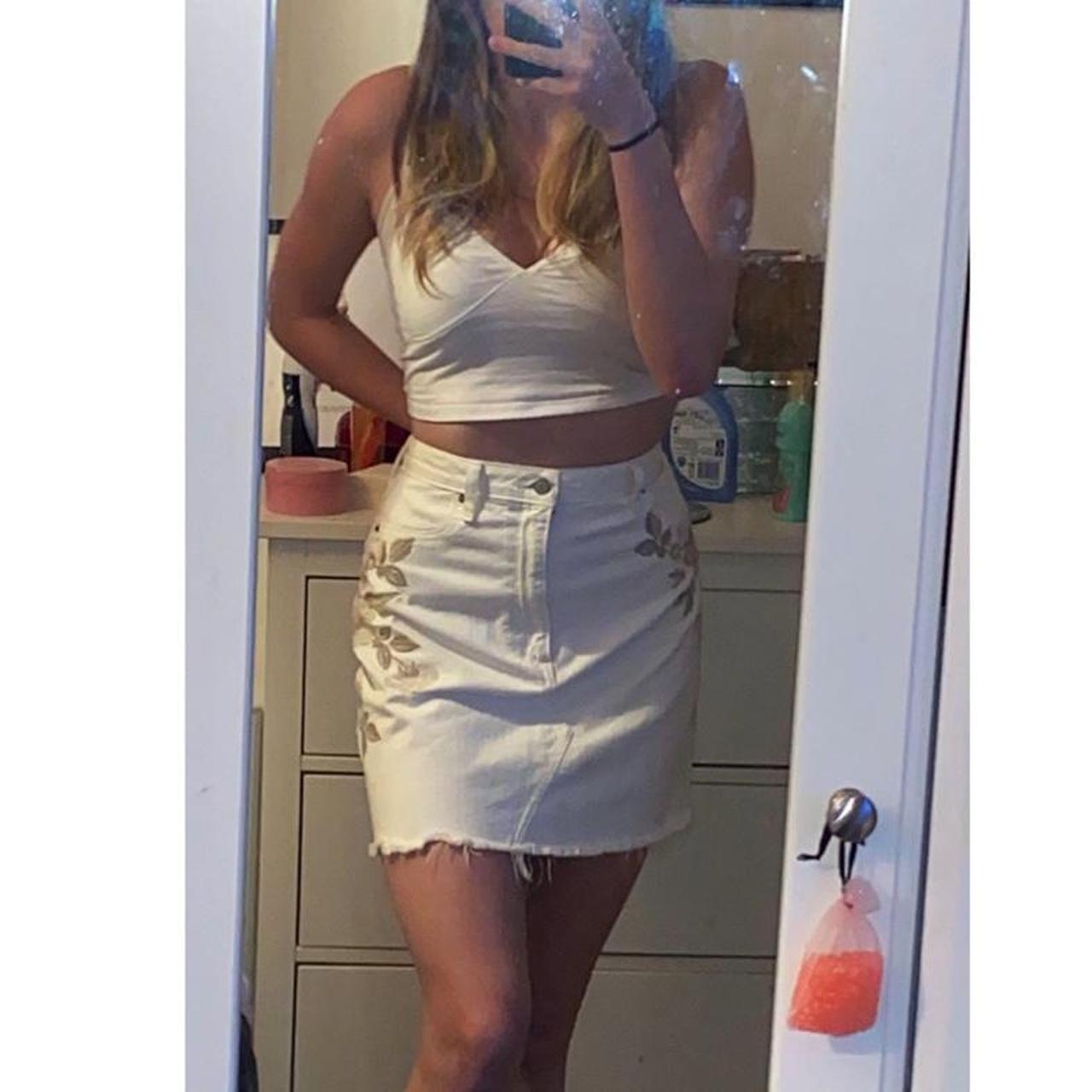 White denim clearance skirt size 12