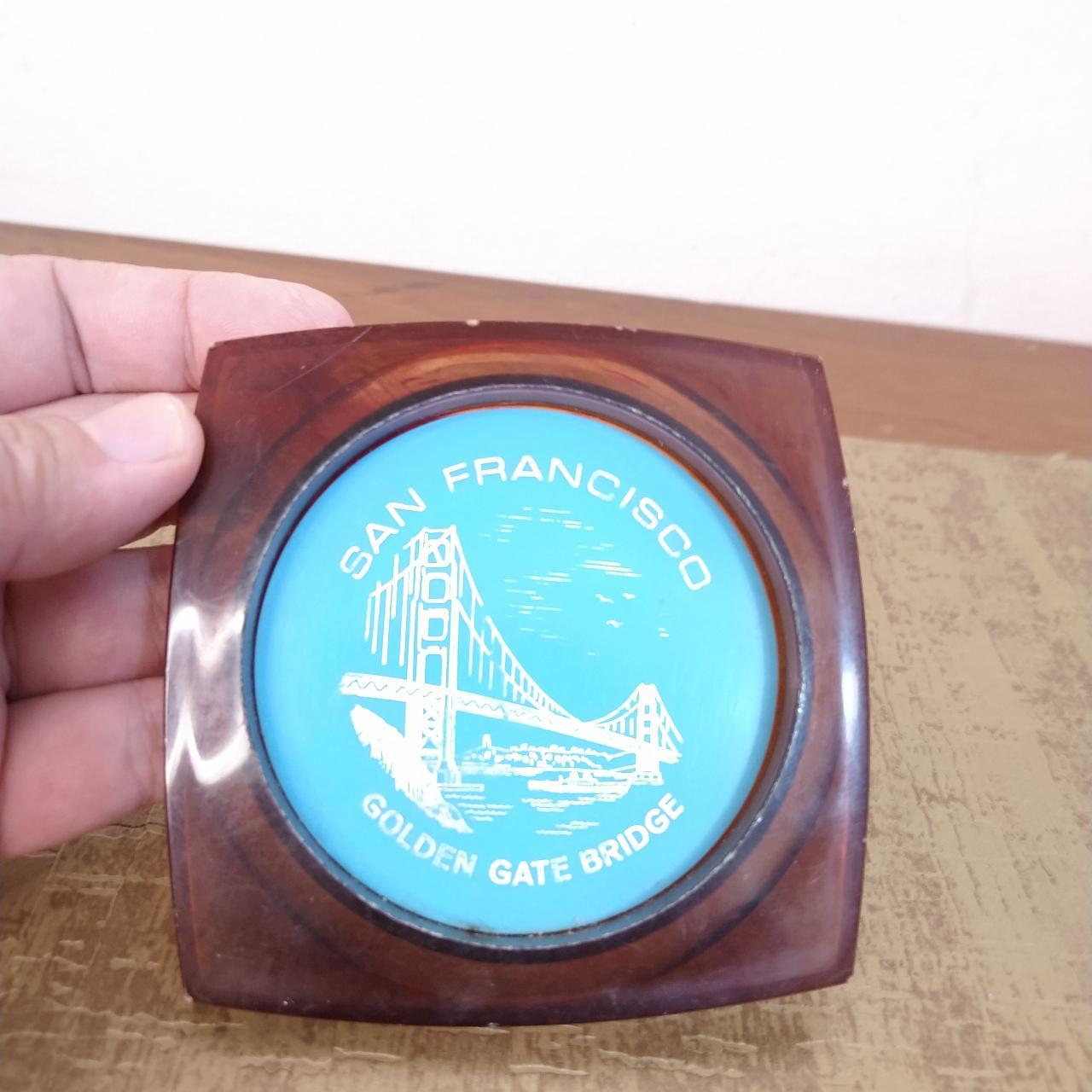 Vintage San Francisco souvenir coaster, brown&hellip; Depop