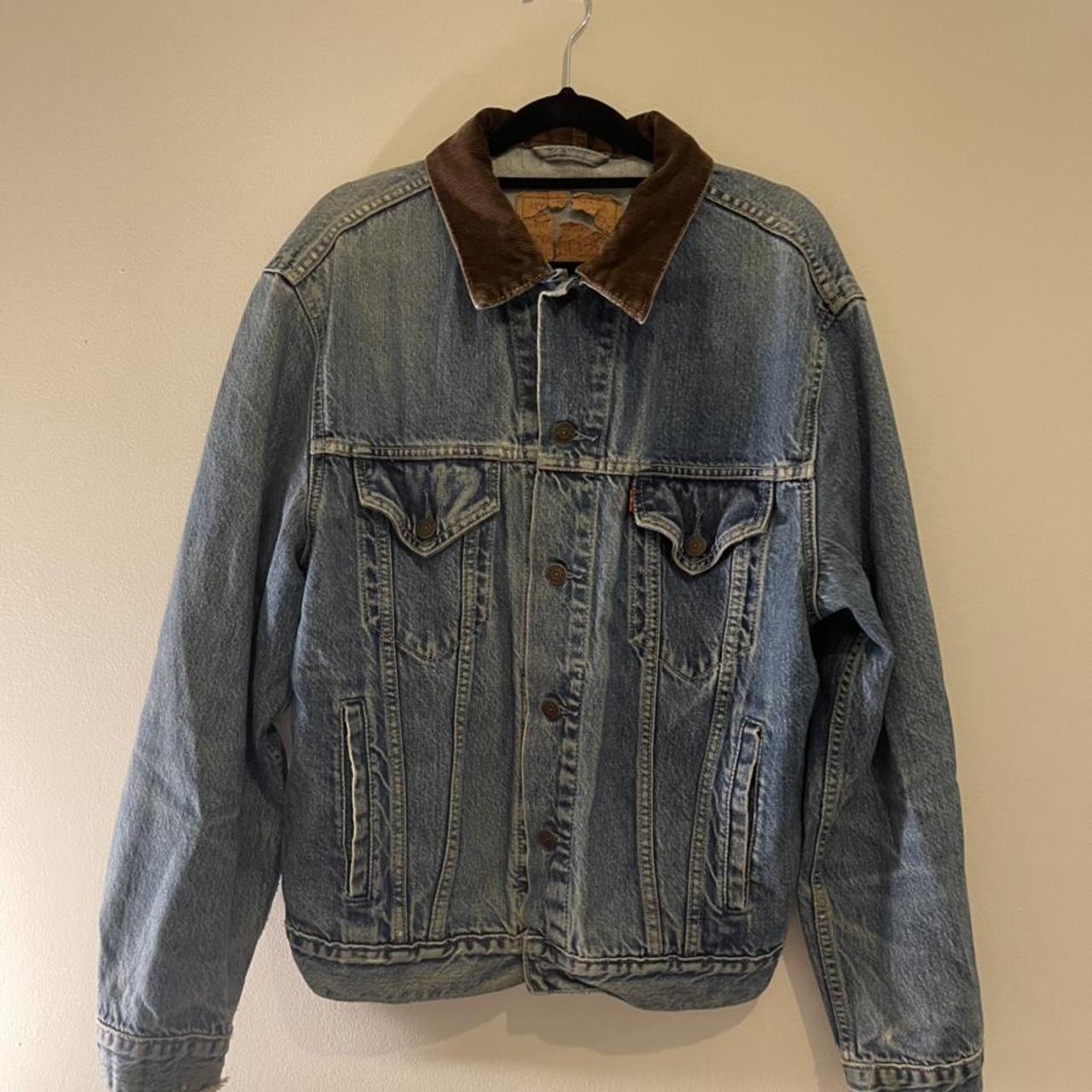 brown denim jacket levis