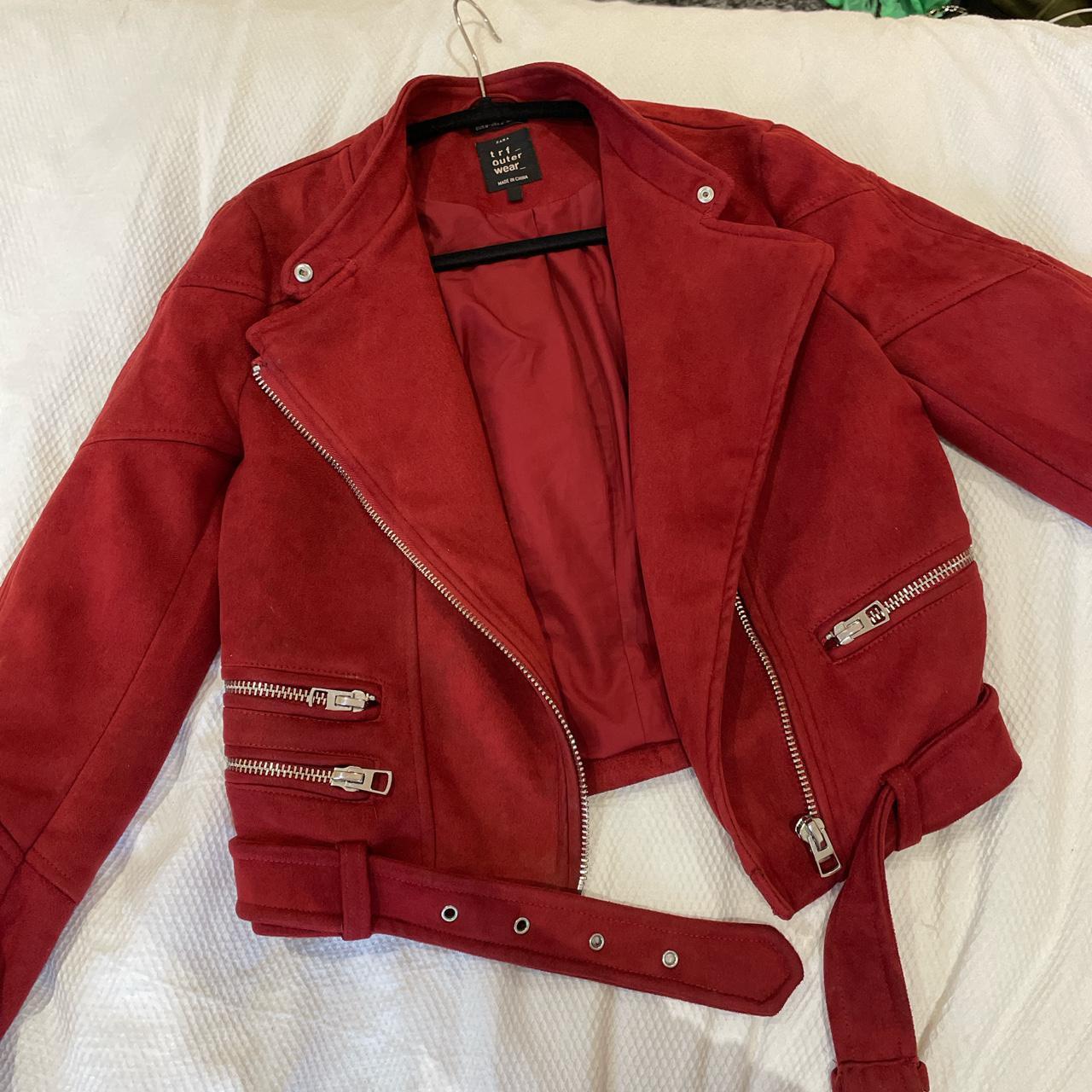 Faux suede hotsell red jacket