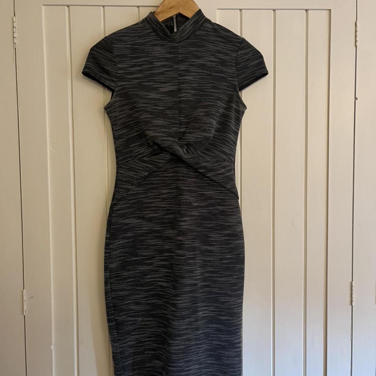 Miss Selfridge Women's Black and Grey Dress | Depop